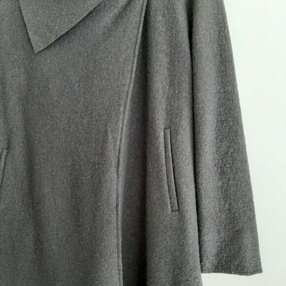 TOBIAS Wool Blend Modern Wrap Cardigan / Light Coat Gray Sz L - Picture 7 of 15